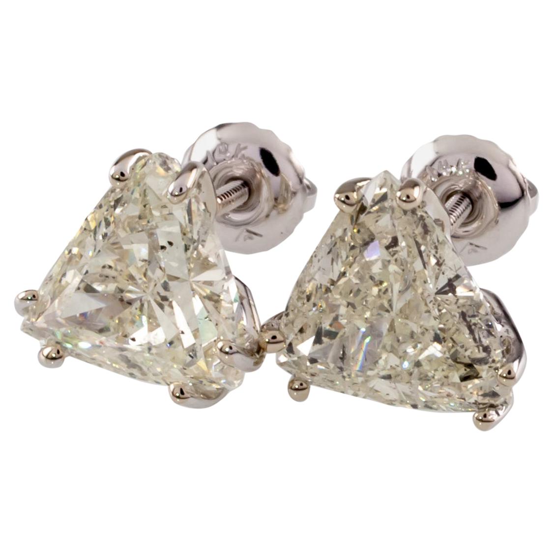 Trillion cut shop diamond earrings