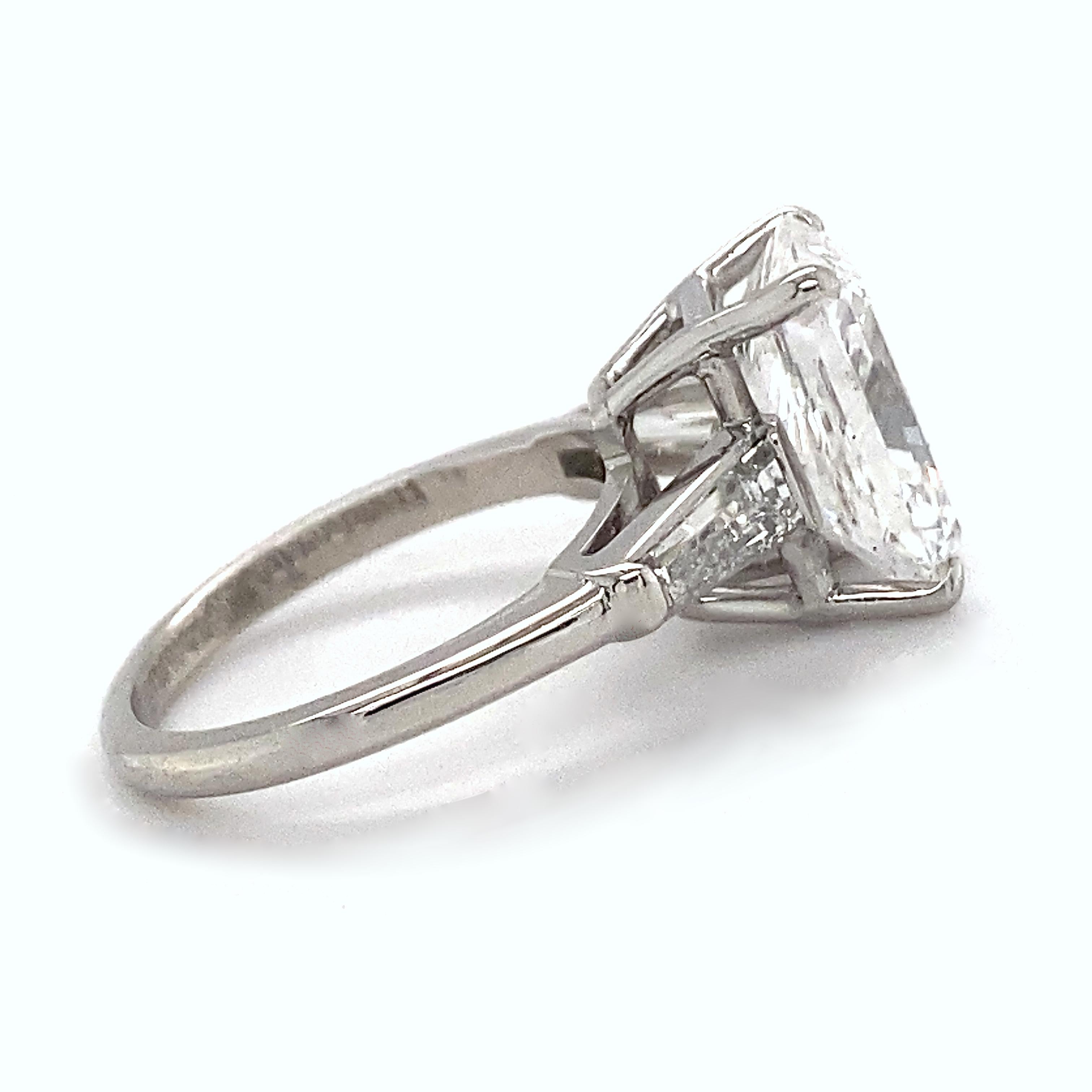 4.06 Carat E-VVS1 GIA Certified Radiant Cut Diamond in Deco-Era Platinum Ring 8