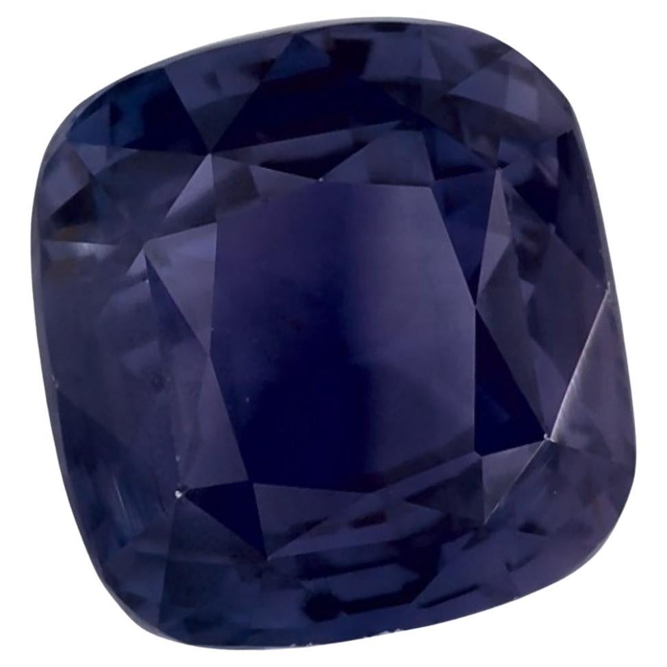 4.06 Karat blauer Saphir Cushion zertifiziert loser Edelstein im Angebot