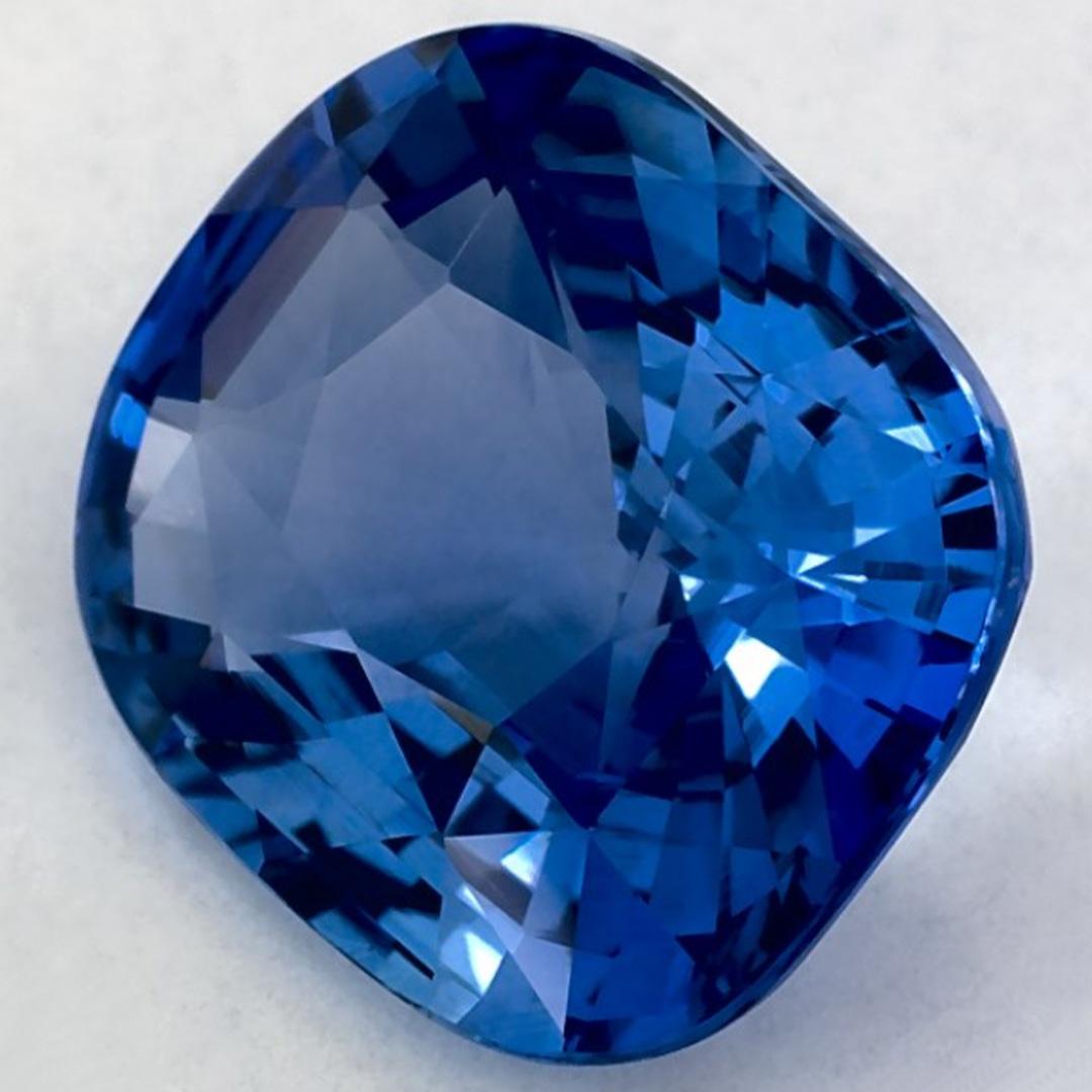 4.06 Ct Blue Sapphire Cushion Loose Gemstone Corte cojín en venta