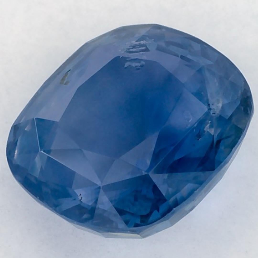 4.06 Karat Blauer Saphir Cushion Loser Edelstein im Angebot 3