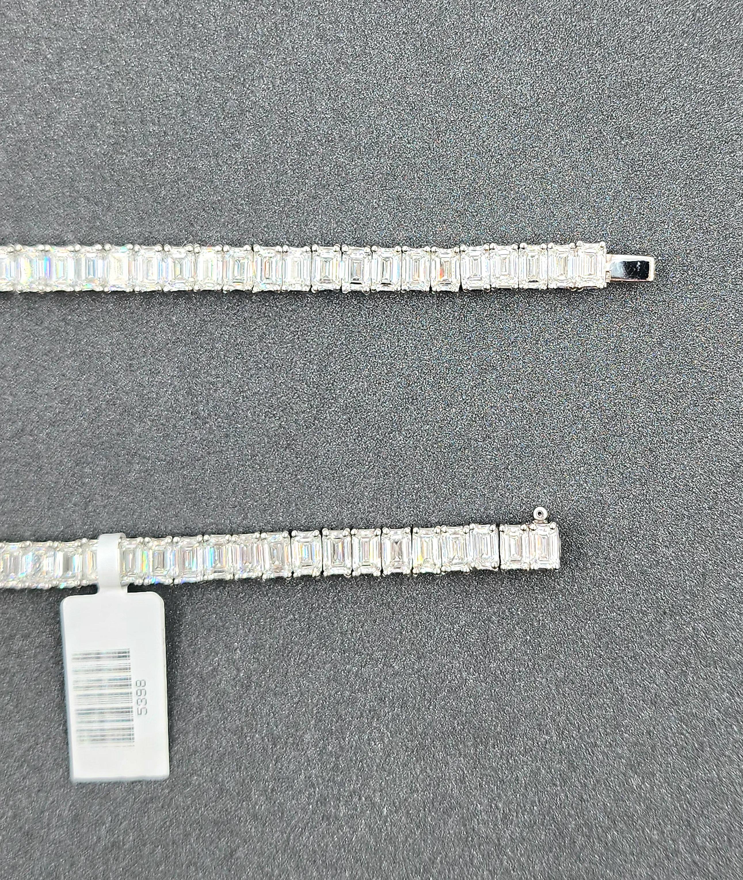 40,66 ct Smaragd-Diamant-Tennis-Halskette für Damen oder Herren