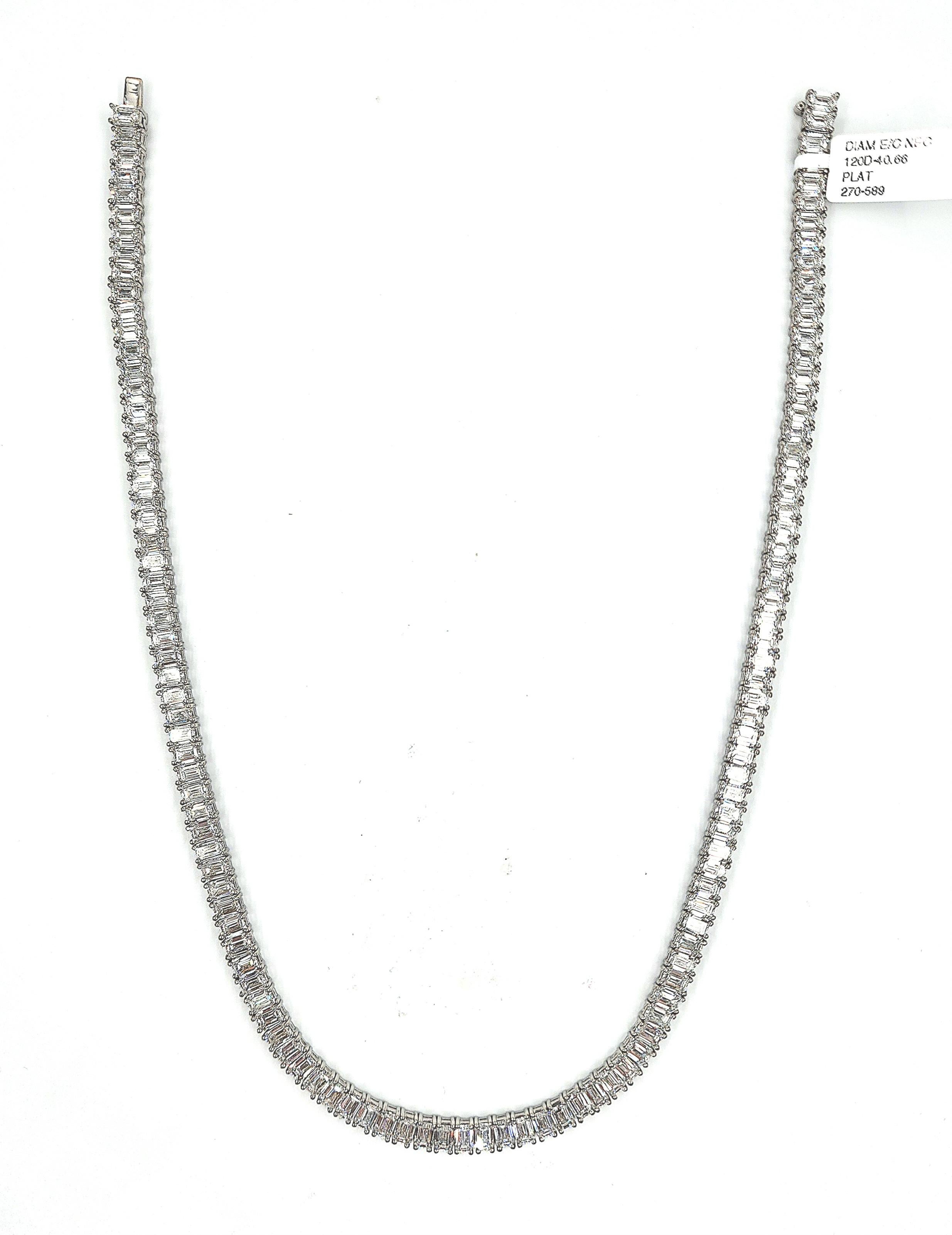 40,66 ct Smaragd-Diamant-Tennis-Halskette 4