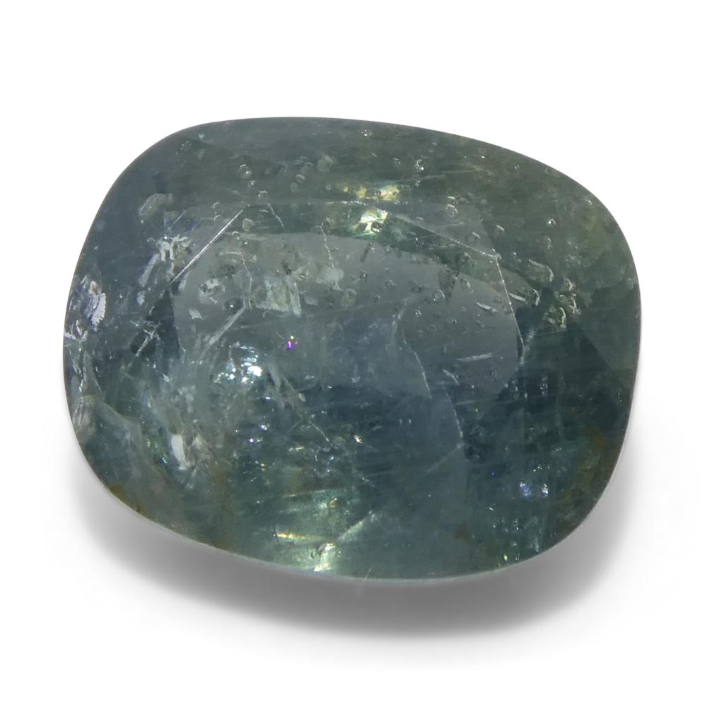 Zaffiro blu verde acqua a cuscino da 4,06 carati proveniente dall'Africa orientale in vendita 5