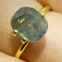 4.06ct Cushion Teal Blue Sapphire from East Africa