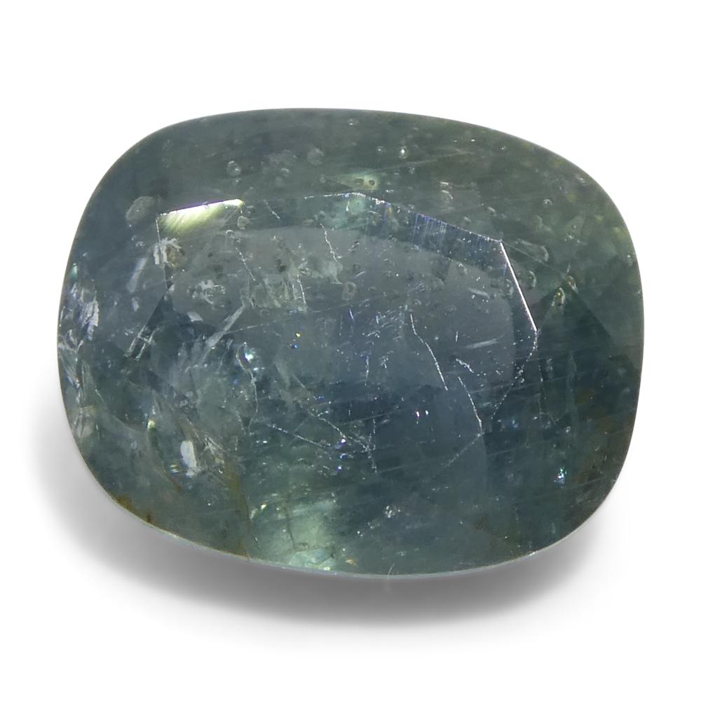 Zaffiro blu verde acqua a cuscino da 4,06 carati proveniente dall'Africa orientale in vendita 1