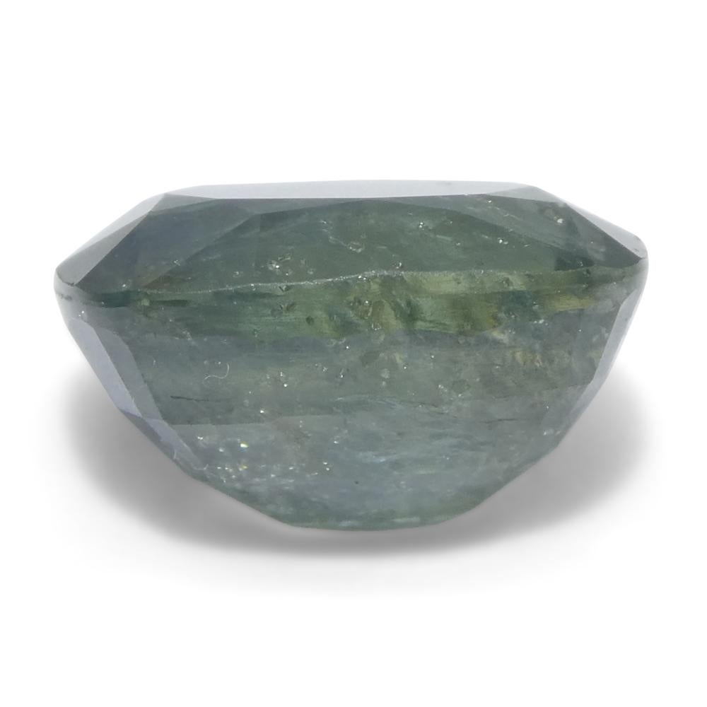Zaffiro blu verde acqua a cuscino da 4,06 carati proveniente dall'Africa orientale in vendita 4