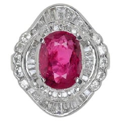 4.06ct Ruby Diamond Platinum Ring, GIA Certified 4.06ct Ruby Diamond Platinum Ring, GIA Certified