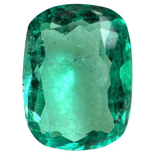Esmeralda verde colombiana grande de 4,07 quilates 12x9 - Piedra preciosa talla cojín alargada