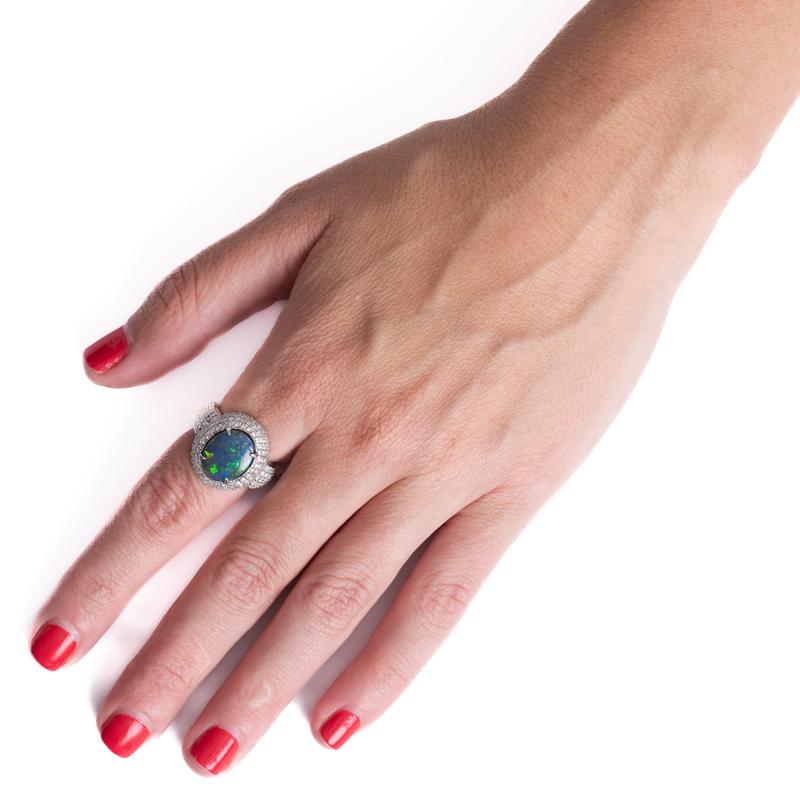 australian black opal ring