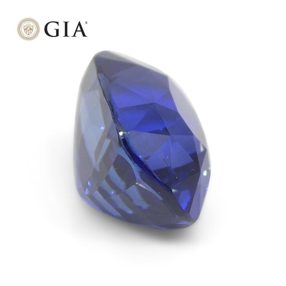 4.07 Carat Cushion Vivid Intense Royal Blue Sapphire GIA Certified Sri Lanka 4