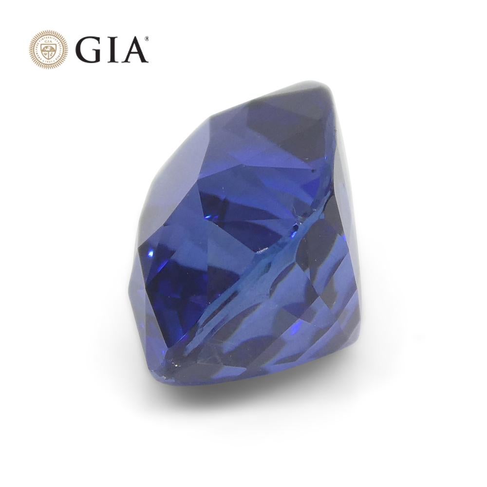 4.07 Carat Cushion Vivid Intense Royal Blue Sapphire GIA Certified Sri Lanka 6