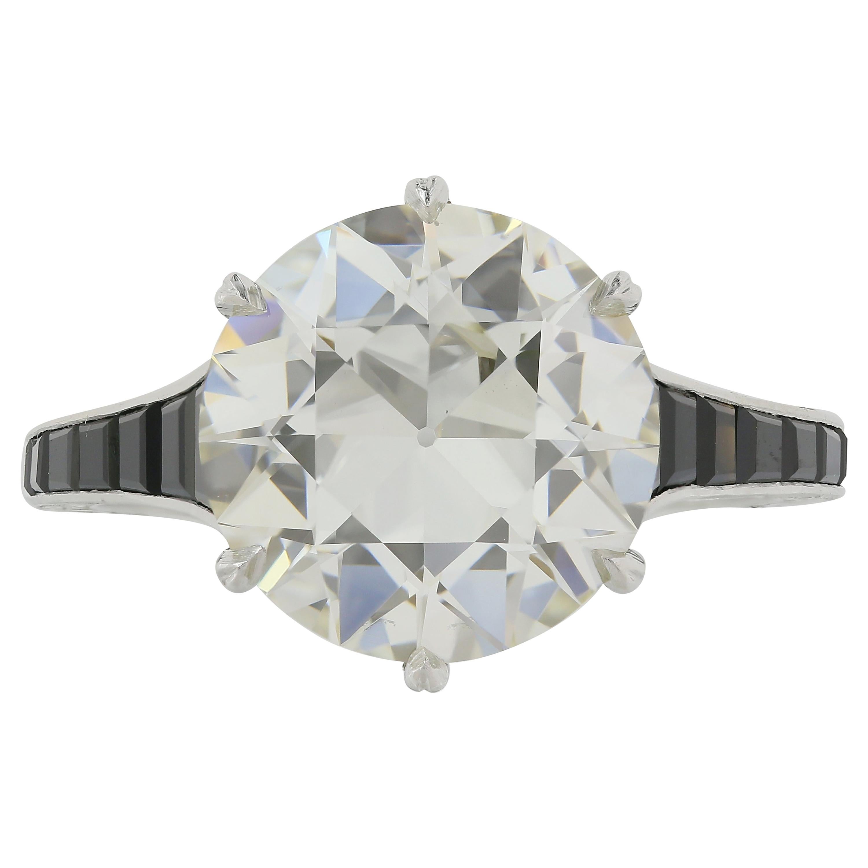 4.07 Carat Old European Diamond K VS1 Edwardian Ring For Sale