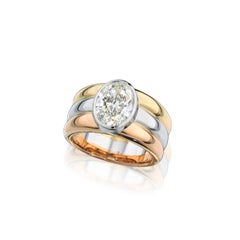 4.07 Carat Oval Statement Brilliant White 14K Gold Modern Nobility Heirloom