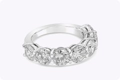 4.07 Carat Round Brilliant Band Brilliant White 18K Gold Effortless Elegance