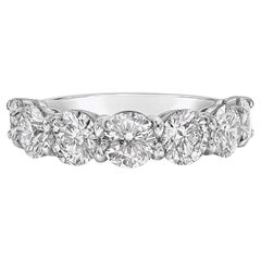 4.07 Carat Round Brilliant Band Brilliant White 18K Gold Effortless Elegance