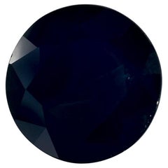 4.07 Karat Blauer runder Saphir, loser Edelstein