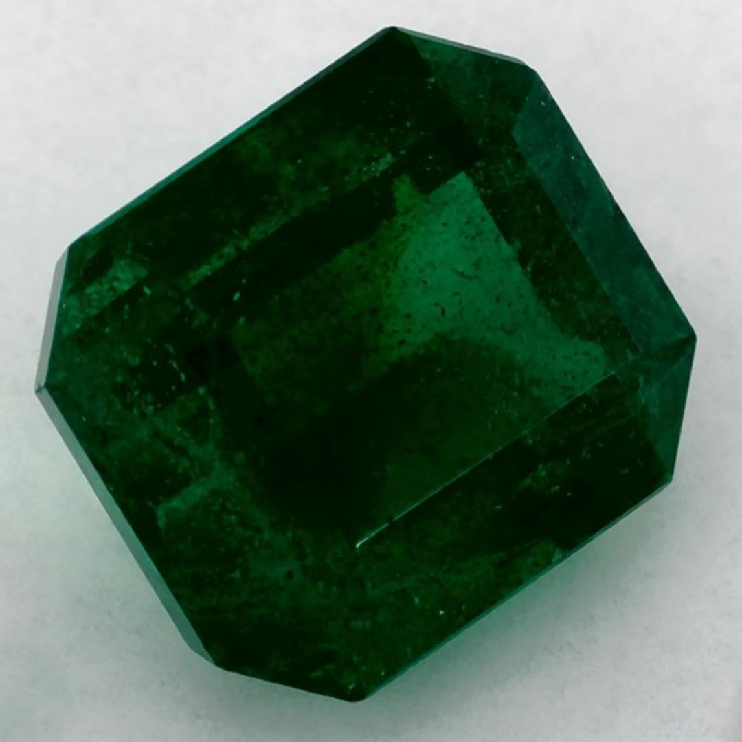 4.07 Ct Emerald Octagon Cut Loose Gemstone In New Condition For Sale In Fort Lee, NJ