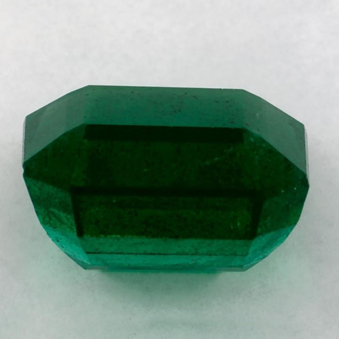 Women's or Men's 4.07 Ct Emerald Octagon Cut Loose Gemstone For Sale