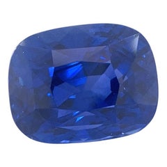 4.07ct Cushion Vivid Intense Royal Blue Sapphire GIA Certified Sri Lanka