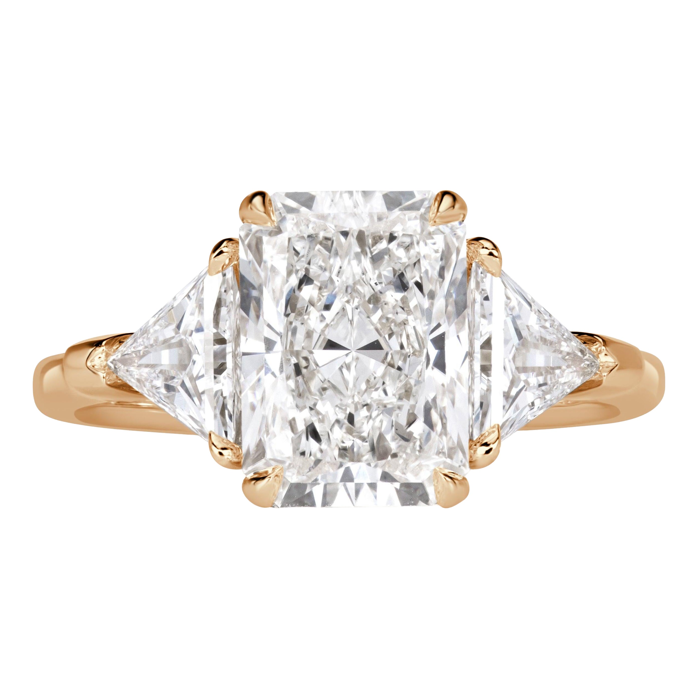 4.07ct Radiant Cut Lab Grown Diamond Engagement Ring