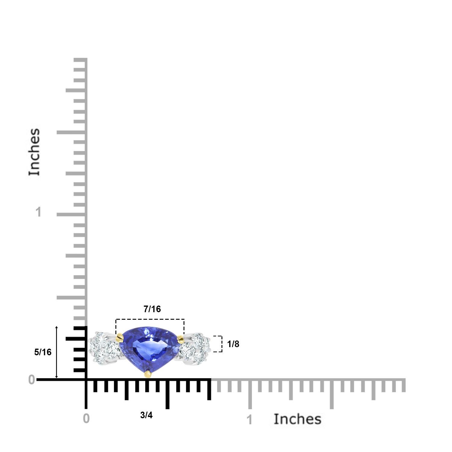 4,07ct Saphir Ring mit 0,82ct Diamanten, gefasst in Platin/18k im Zustand „Neu“ im Angebot in New York, NY