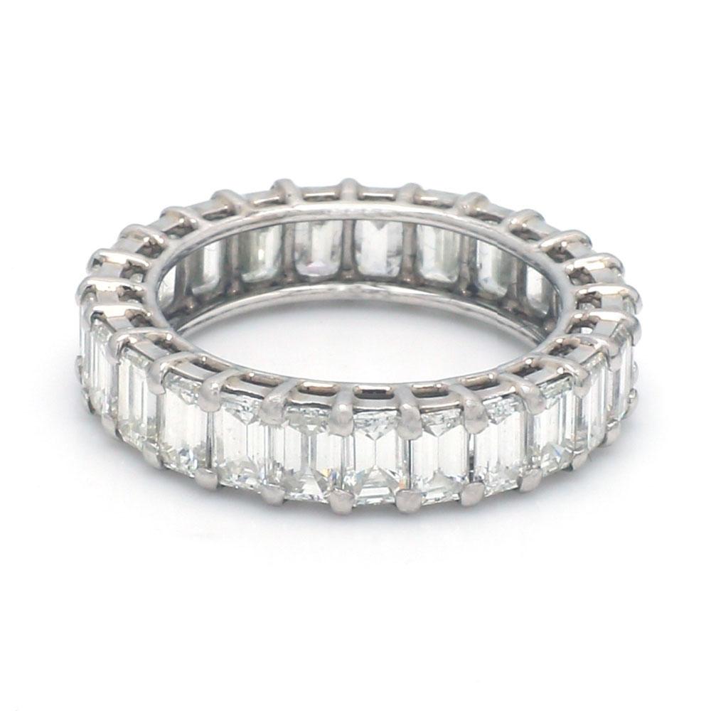 Women's or Men's 4.07ctw Emerald Cut Diamond Eternity Band For Sale