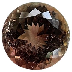 4.08 Carat Brown Tourmaline Round Faceted Cut Stone For Jewelry Natural Gemstone (Tourmaline brune ronde taillée à facettes pour bijoux)