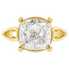 4.08 Carat Cushion Statement Brilliant White 18K White Gold A Classic Statement