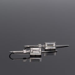 4.08 Carat Diamond Baguette 18Kt Gold Earrings