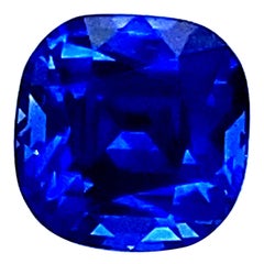 4.08 Carat GRS Certified Cushion Cut "Vibrant" Royal Blue Sapphire