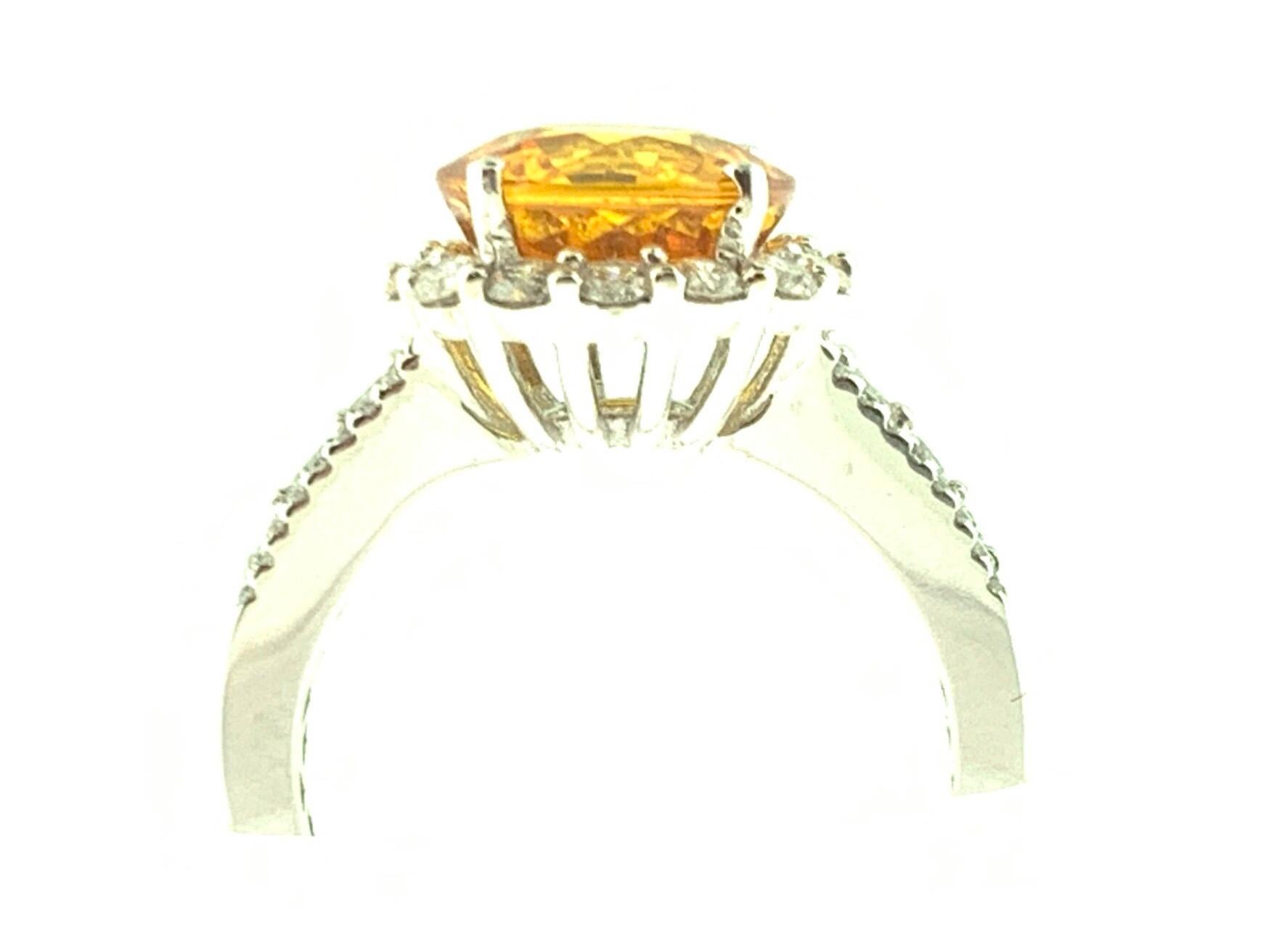 Women's 4.08 Carat Yellow Sapphire and Diamond Cocktail Ring
