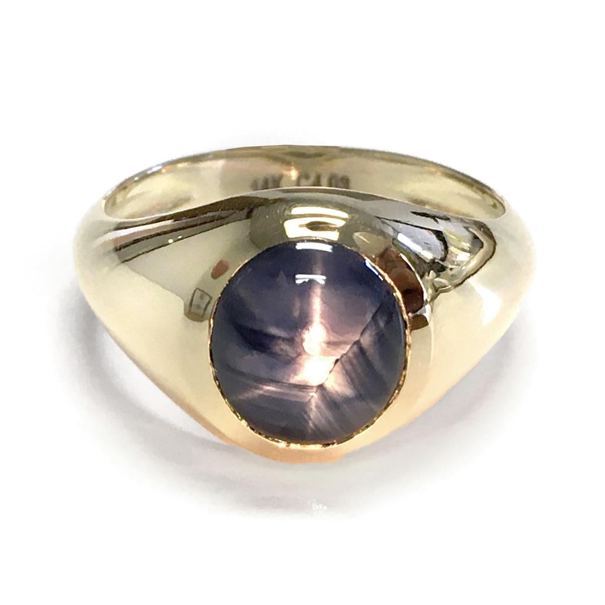 Ring Overview
SKU
3081
Center Stone
Star Sapphire
Metal Type
14K Yellow Gold
Metal Weight
7.93 gr
Size
11

Center Stone
Quantity
1
Total Weight
4.08 carats
Color
Blue
Color intensity
Strong
Shape
Oval
Cut
Cabochon
Origin
Burma