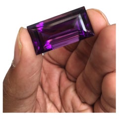 40.8 Carats Natural Amethyst Baguette Cut Stone Brazilian Reddish Purple Gem