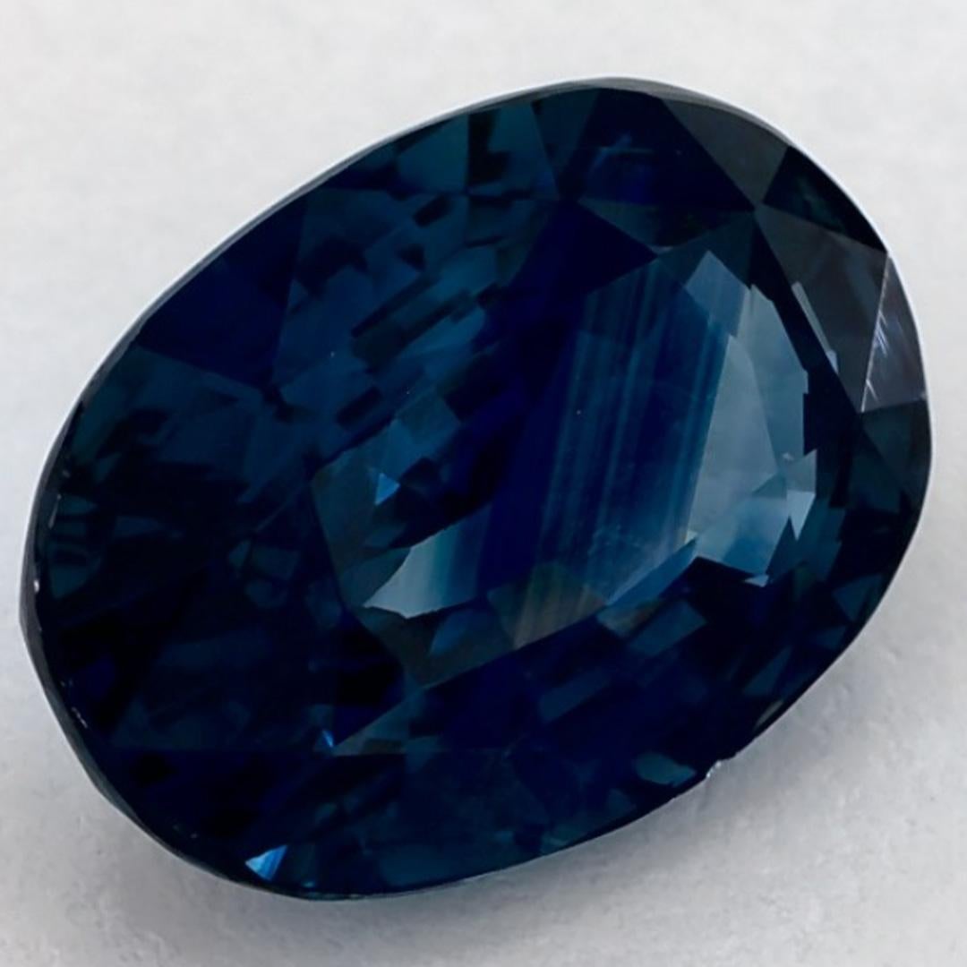 Taille ovale 4.08 Ct Blue Sapphire Oval Loose Gemstone (pierre précieuse en vrac) en vente