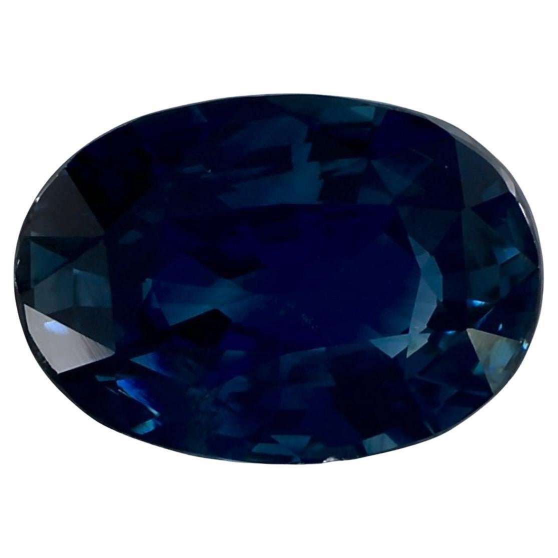 4.08 Karat Blauer Saphir Oval Loser Edelstein