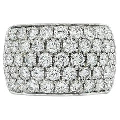 4.08ct.  Bracelet diamant pavé en platine