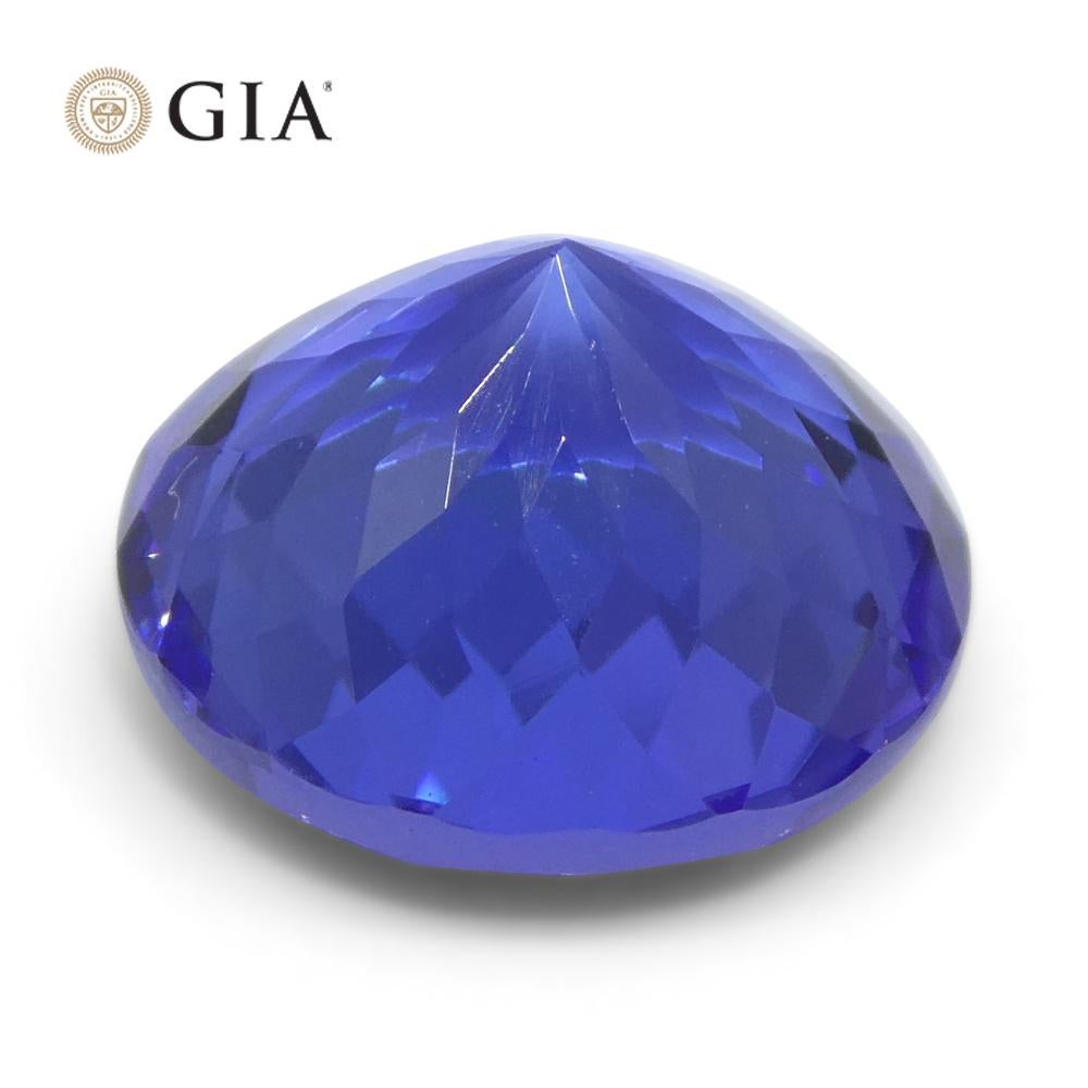 4.08ct Round Violet-Blue Tanzanite GIA Certified Tanzania   For Sale 8