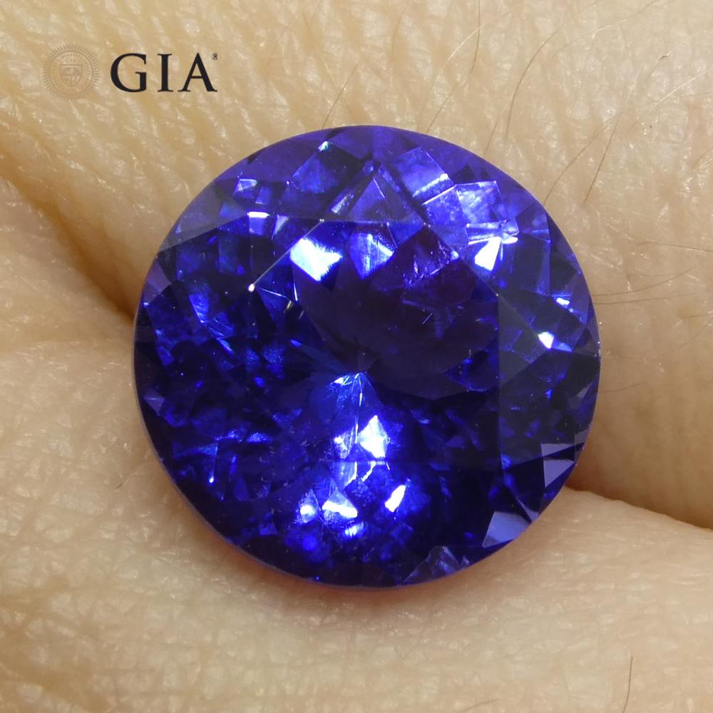 4.08ct Round Violet-Blue Tanzanite GIA Certified Tanzania For Sale 9