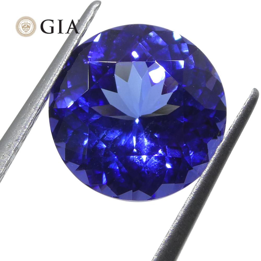 4.08ct Round Violet-Blue Tanzanite GIA Certified Tanzania   In New Condition For Sale In Toronto, Ontario