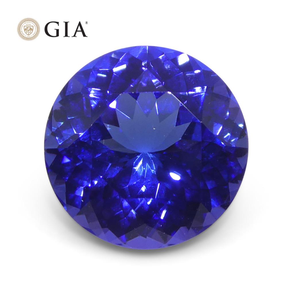 4.08ct Round Violet-Blue Tanzanite GIA Certified Tanzania   For Sale 1