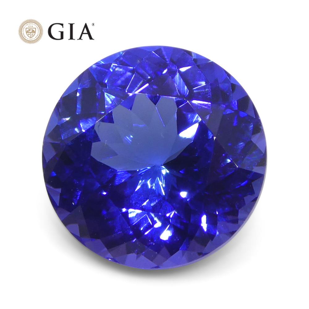 4.08ct Round Violet-Blue Tanzanite GIA Certified Tanzania For Sale 3