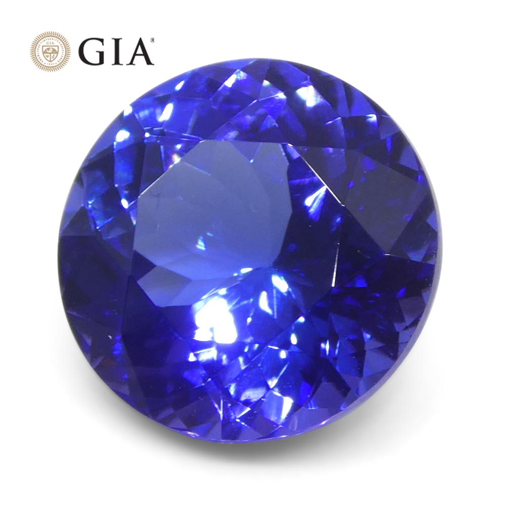 4.08ct Round Violet-Blue Tanzanite GIA Certified Tanzania For Sale 4
