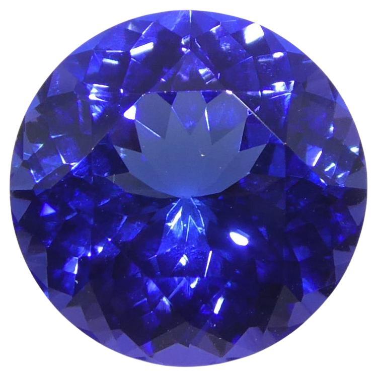 4.08ct Round Violet-Blue Tanzanite GIA Certified Tanzania   For Sale