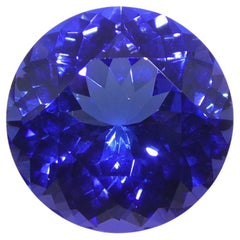 4.08 Karat runder violett-blauer Tansanit GIA zertifiziert Tansanit Tansan  