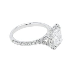4.09 Carat Asscher Diamond Ring Brilliant White 18K Gold A Classic Statement