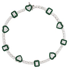 4,09 Karat Diamant-Emaille-Armband in Mischform