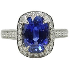 4.09 Carat No Heat Sapphire Ceylon Ring