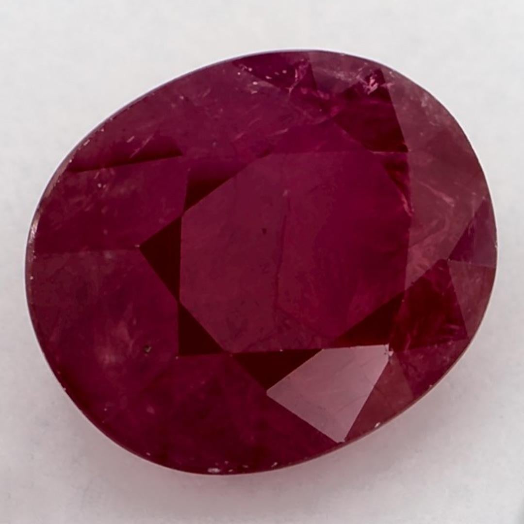 Taille ovale 4.09 Ct Ruby Oval Loose Gemstone (pierre précieuse en vrac) en vente