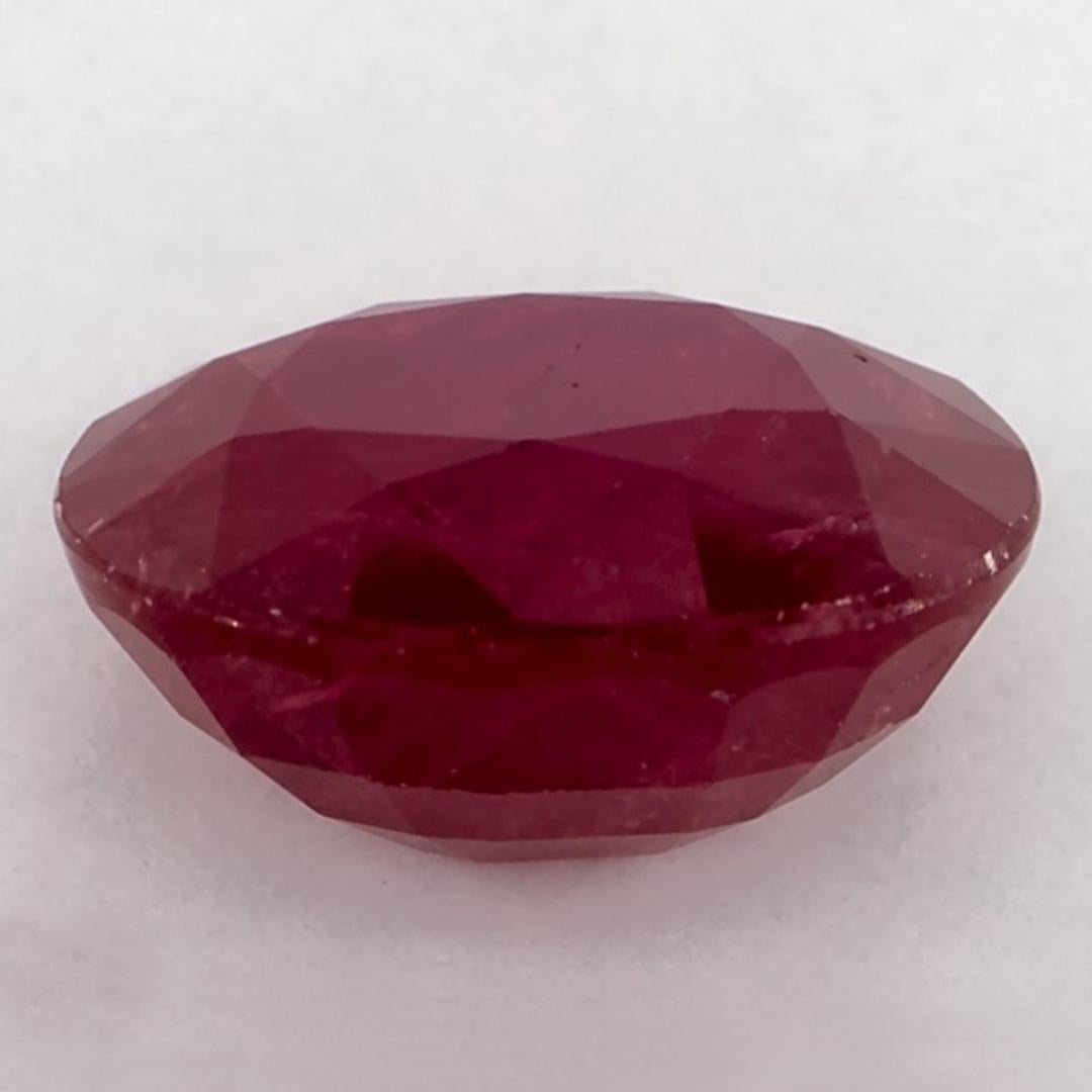 4.09 Ct Ruby Oval Loose Gemstone In New Condition For Sale In Fort Lee, NJ